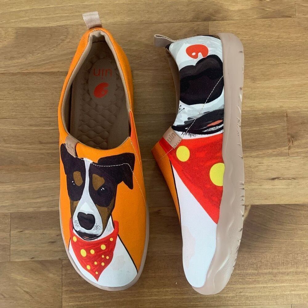 UIN Men's Slip On Loafers Jack Russell Terrier (Sz 44.5)
